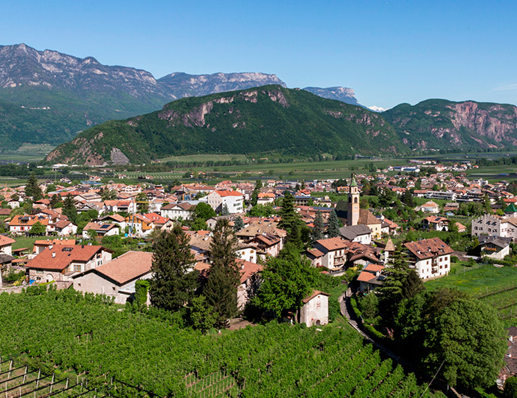 Strada del Vino dell’Alto Adige / Il paese vinicolo di Ora.