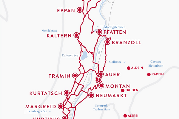 Karte Südtiroler Weinstrasse