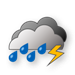 Bedeckt, Gewitter mit starken Schauern